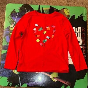 Cat & Jack Red Holiday Lights Long Sleeve Shirt